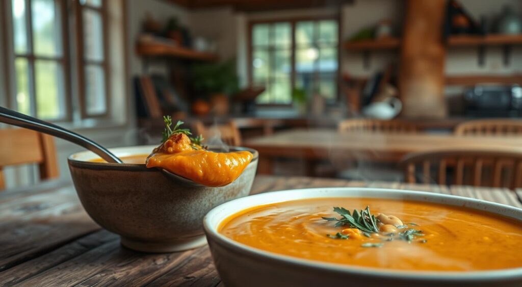 Sopa Cremosa de Lentilha e Abóbora