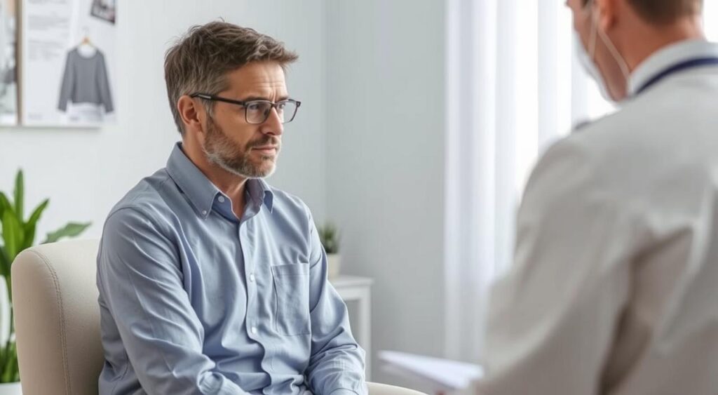 Imagem de uma pessoa consultando um médico sobre SIFO Imagem de uma pessoa consultando um médico sobre SIFO