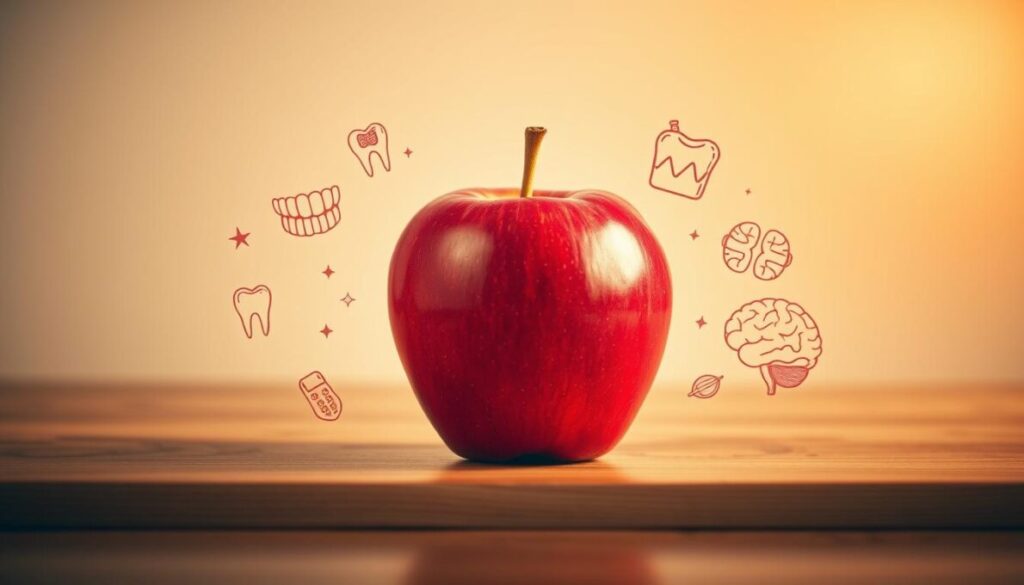 maçã saúde oral cerebral