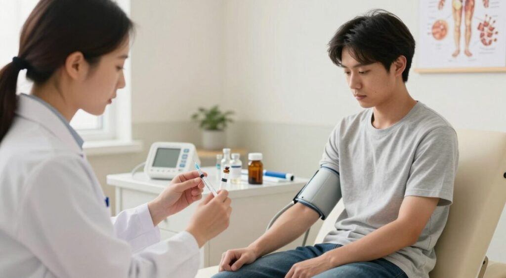 Tratamento da anemia perniciosa com injeções de vitamina B12