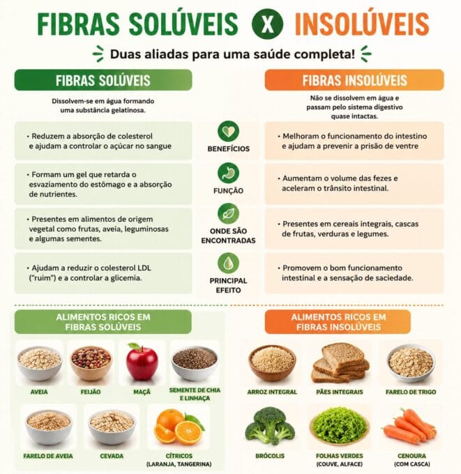 Cardápio Semanal para Saúde Intestinal: Guia Completo e Prático 2 comparacao fibras soluveis e insoluveis